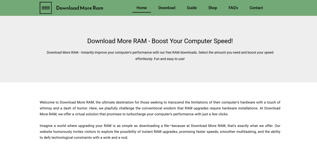 Can I download More RAM to Speed Up My Computer